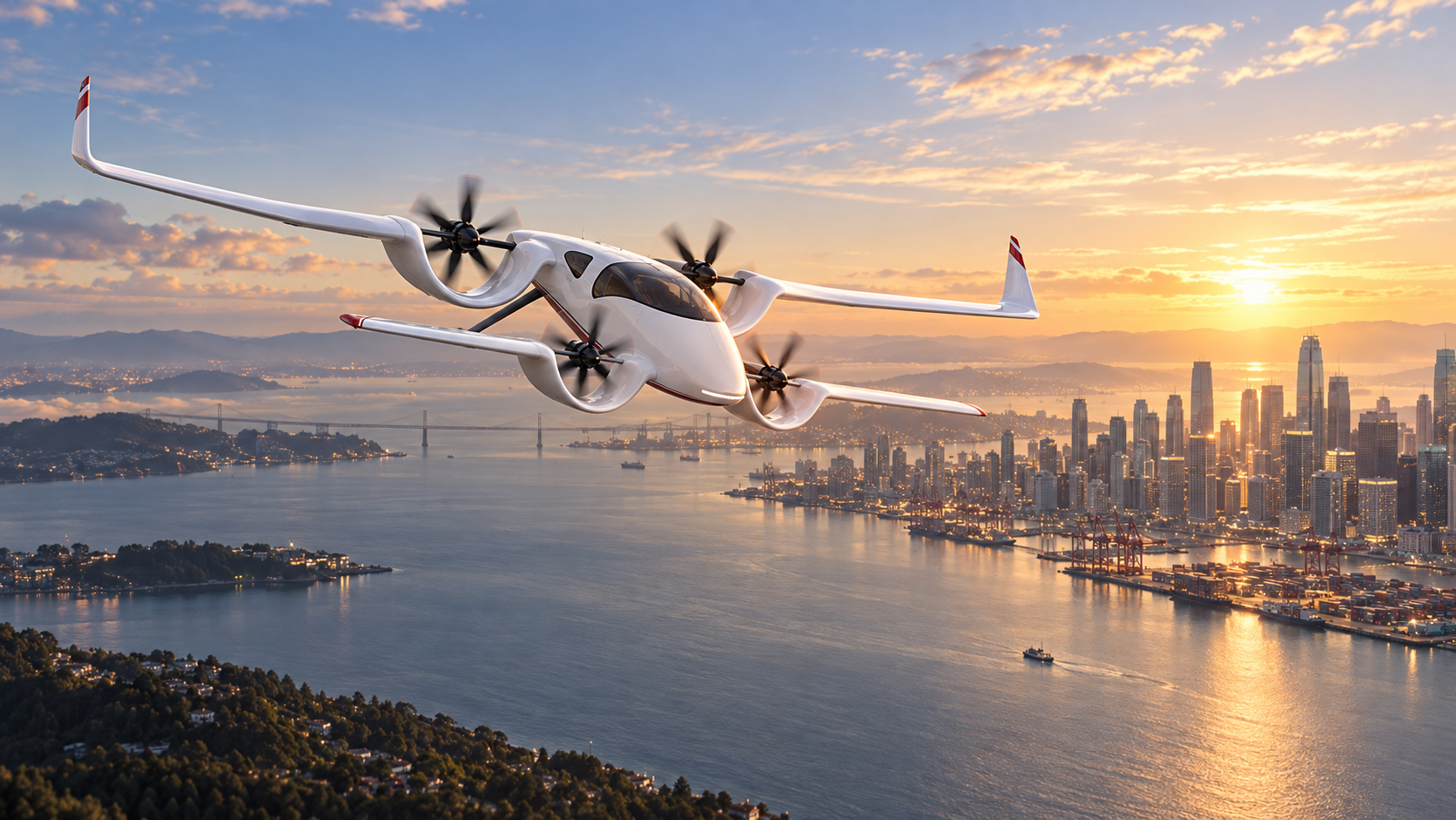 Top view of the HopFlyt Cyclone-M long-endurance hybrid-electric VTOL aircraft